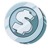 Silver coin symbol